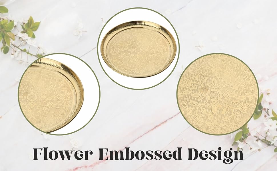 handcrafted pure Brass Pooja plate