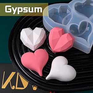 Heart Rose Set -gypsum