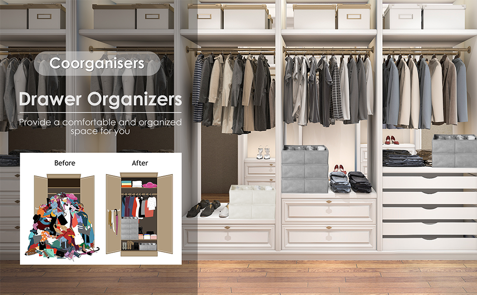 6 Packs Dresser Organizers,Drawer Organizers for Clothing,Baby