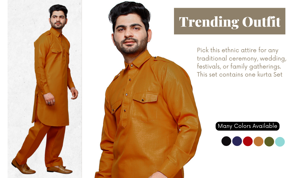 ProEthic Style Developer Men Cotton Pathani Kurta Set Indian Wedding Dress Traditional wear A