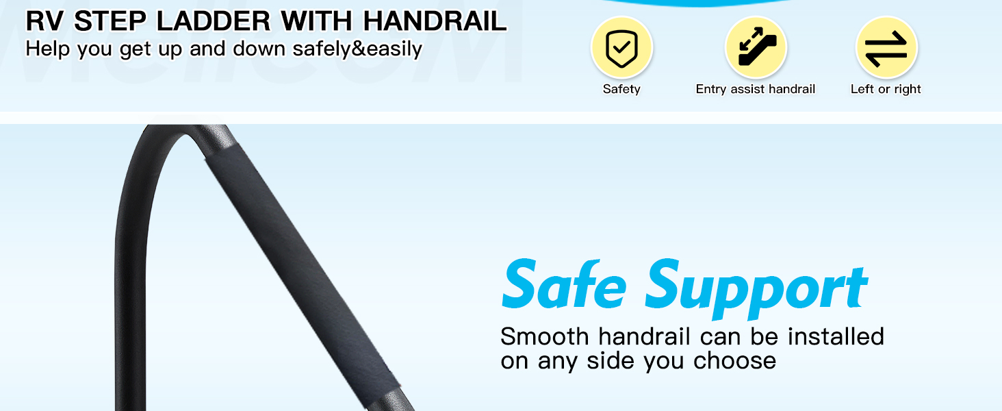 YOLENY 2Step RV Steps with Handrail, 660 LBS Metal RV