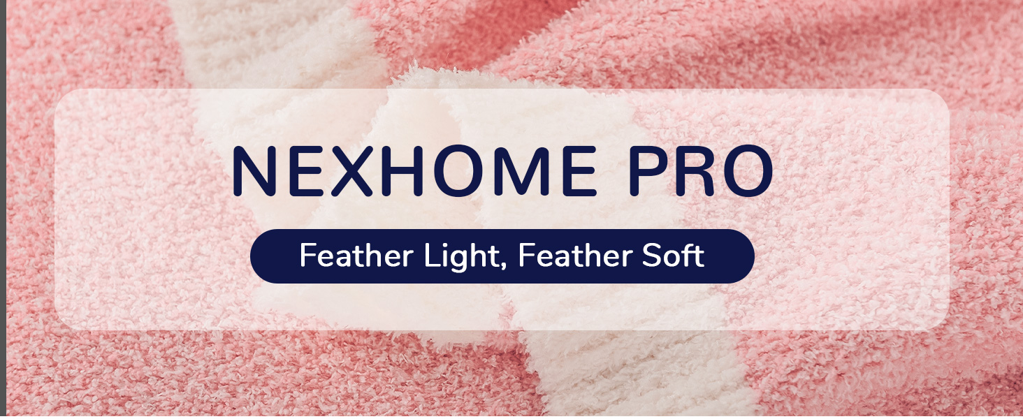 NEXHOME PRO Super Soft Pink Throw Blankets for Couch