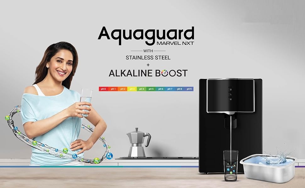 Aquaguard Marvel NXT 8Stage Alkaline Tech, Stainless Steel Tank Water