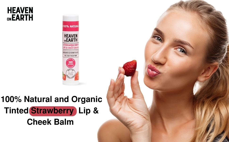 Heaven on Earth 100% Natural and Organic Tinted Strawberry Lip and Cheek Balm