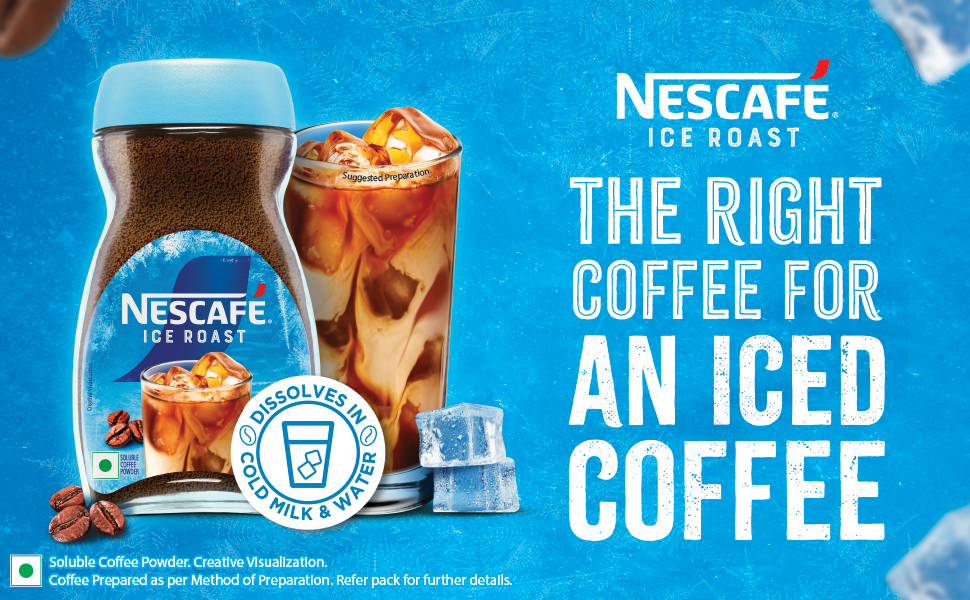 NESCAFE Ice Roast Instant Coffee Powder for Cold Coffee Lovers