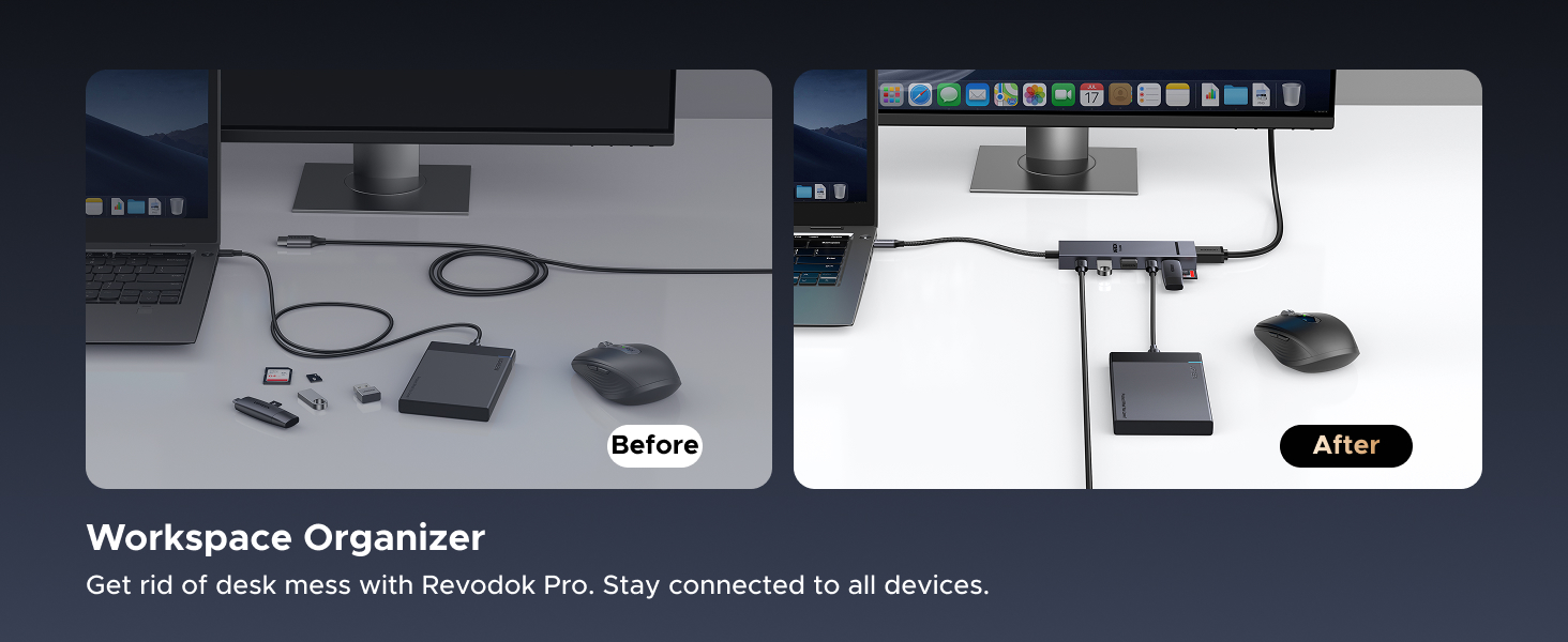 Text reads 'Workspace Organizer'. Dark-themed software interface mockup showing multiple panels and navigation elements.