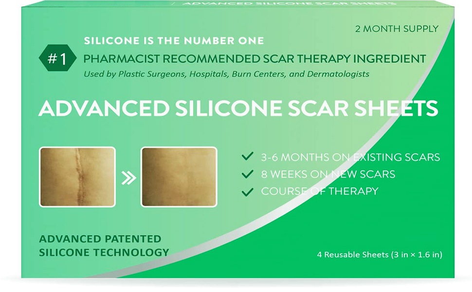 AOSORW Silicone Scar Sheets, Scar Removal Tape For