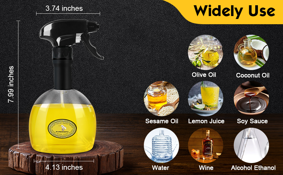 Oil Sprayer for Cooking 2 Pack Olive Oil Spray Bottle Mister 11.8 Ounce Oil