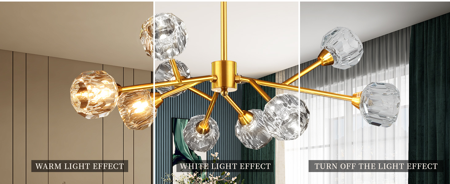 Weesalife Sputnik Chandeliers for Dining Room Light Fixture, Modern