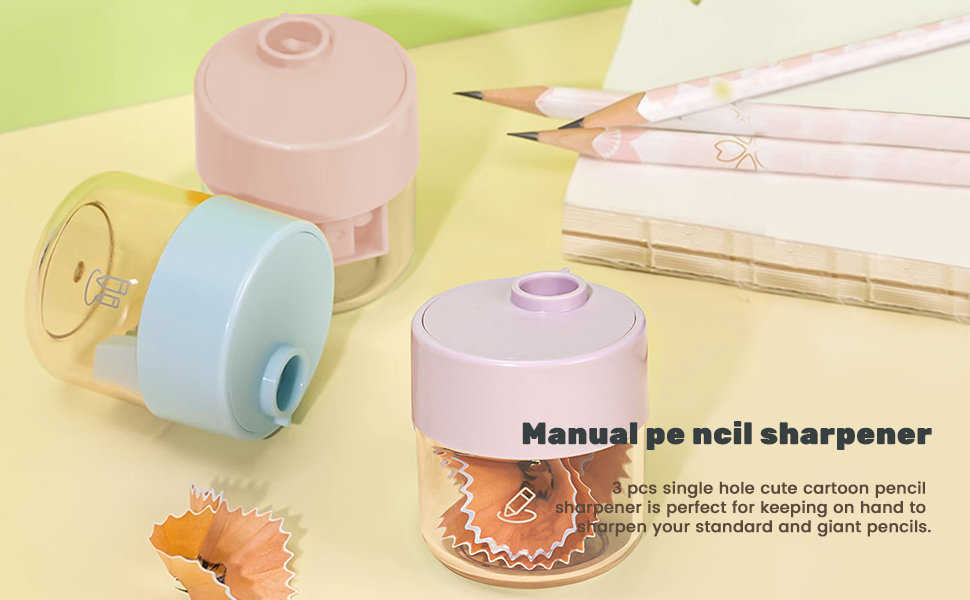 Golcellia 3 PCS Pencil Sharpeners, Colored Pencil