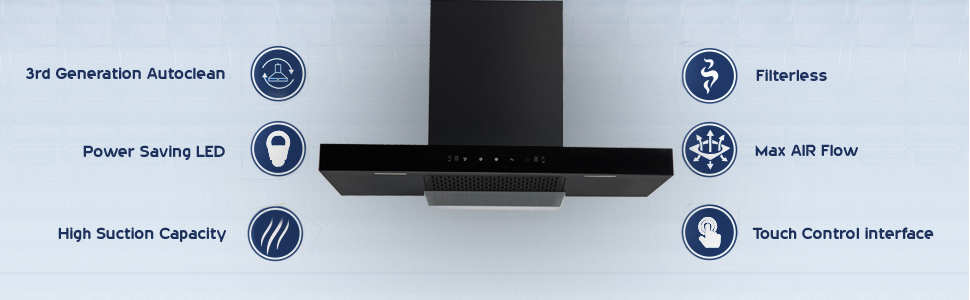 Power Saving LED Motion Sensor Filterless Touch Interface Chimney