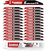 25-Pack,6-inch,14/18 TPI,Cobalt Bi-Metal Automatic Dismantling Sawzall Blades for Metal, 6” 14/18...