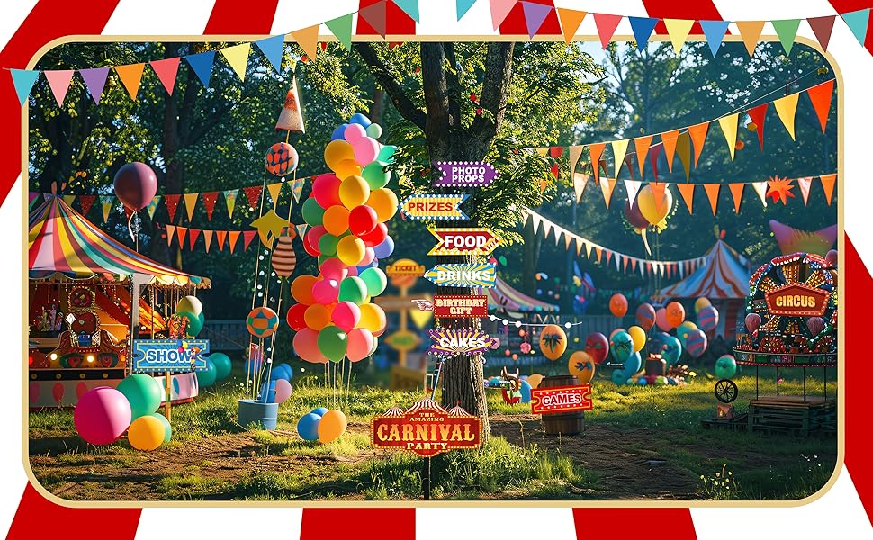 Circus Party Arrows Signs