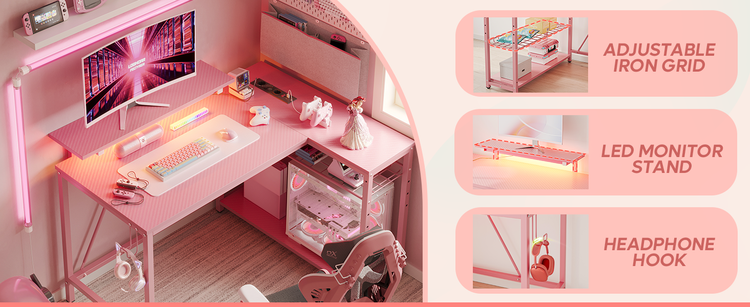 pink gaming desk