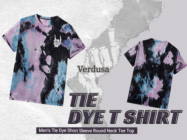 【YOURNUS】Tie-Die Over Short Sleeve T-Shirt AMXYFBK s 2024 for Men,Men's Tie Dye T-Shirt Oversized