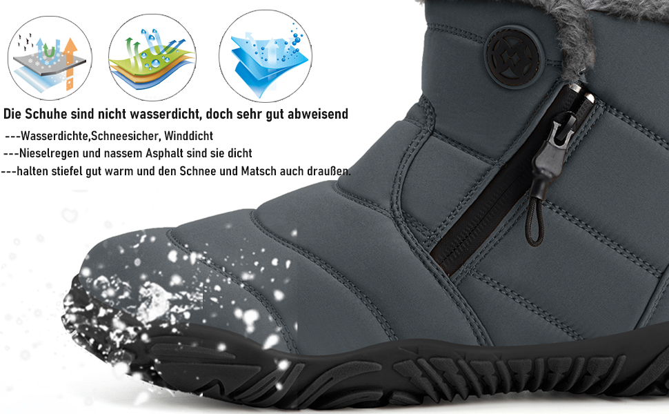 Bottes d'hiver pieds nus 