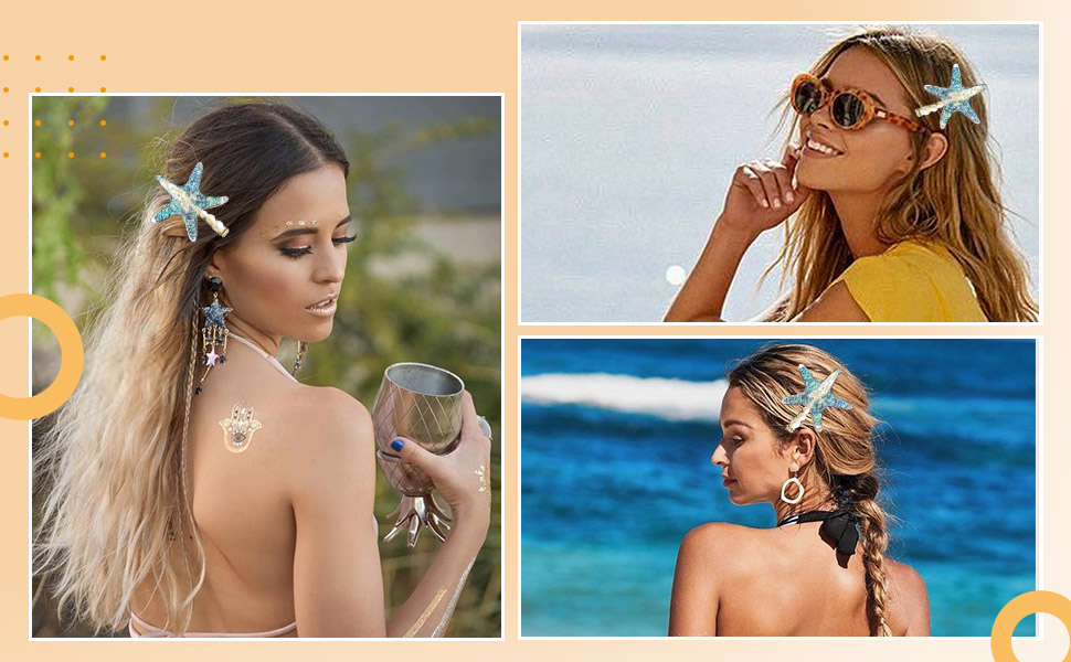 starfish hair barrettes