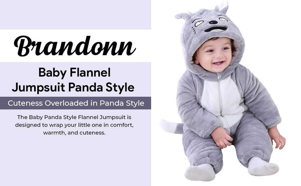 SPN-JGSP Baby panda hooded snowsuit  Flannel newborn cosplay romper