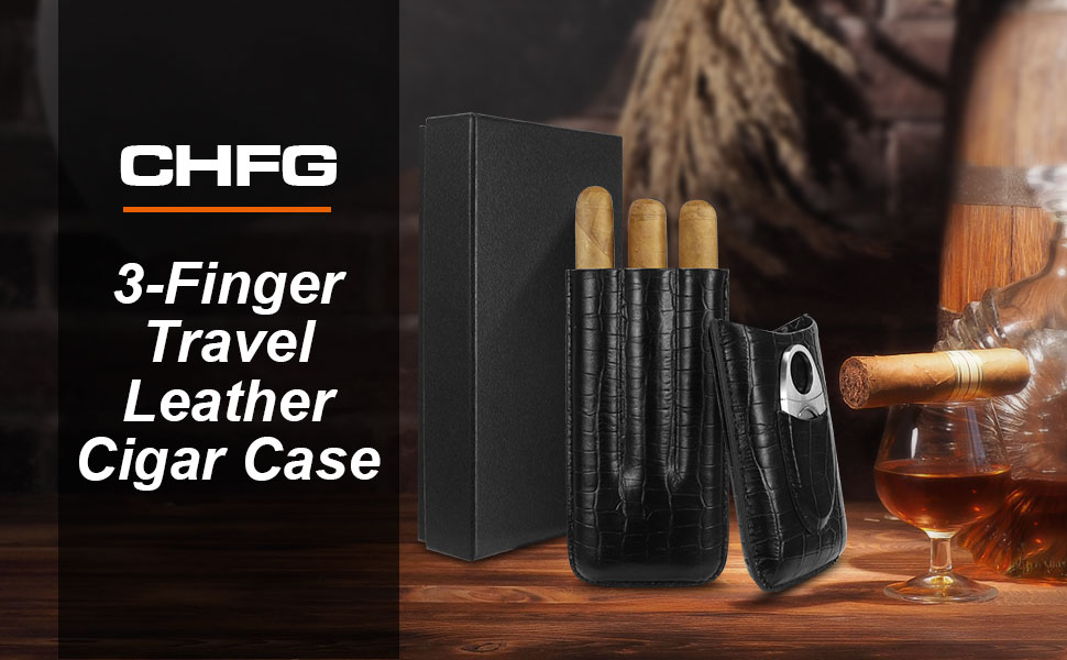 Leather Cigar Case 5 Finger Cigars Box Clutch Organizer with Cigar Cutter  Slot Lighter Slot - Everweek