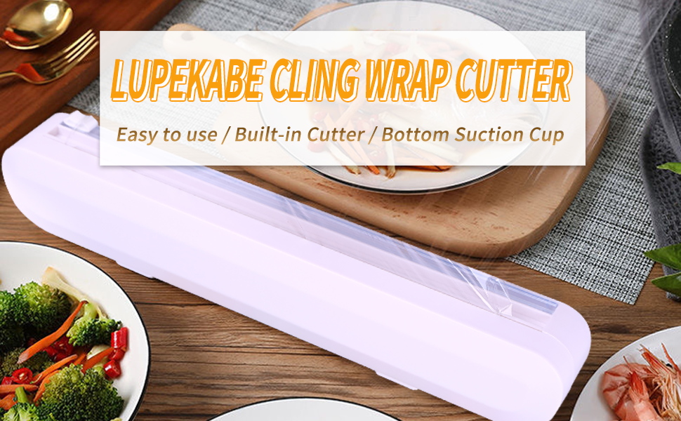 Lupekabe Wrap Dispenser with Slide Cutter, Food Wrap Cutter