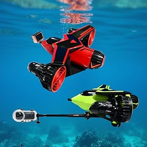 F2 Sottomarino Scooter, Dual Motors SCOOTER SEA with camera support and children's support for children/adults, waterproof water scooter waterproof for the adventures of Sea Snorkeling Snorkeling (green) 19 3