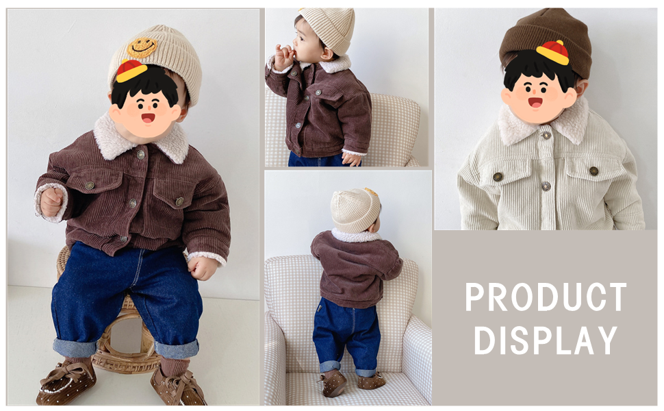 Toddler Girls Boy Winter Corduroy Jacket