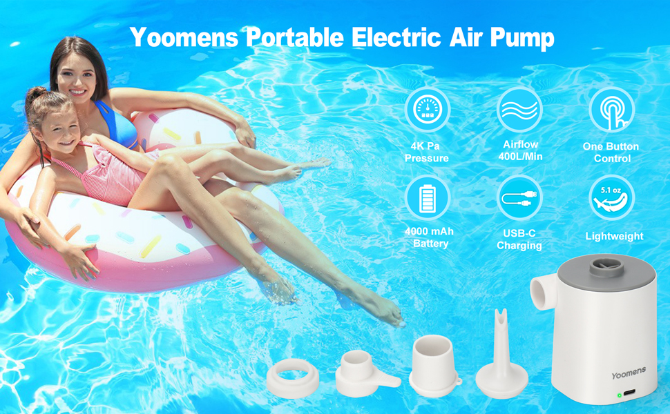 Electric Air Pump for Inflatables Quick Inflator & Deflator Portable