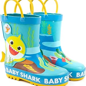 These wellies feature the popular Baby Shark design, providing both protection and fun in the rain