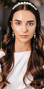 Big Pearl Headband and Earrings