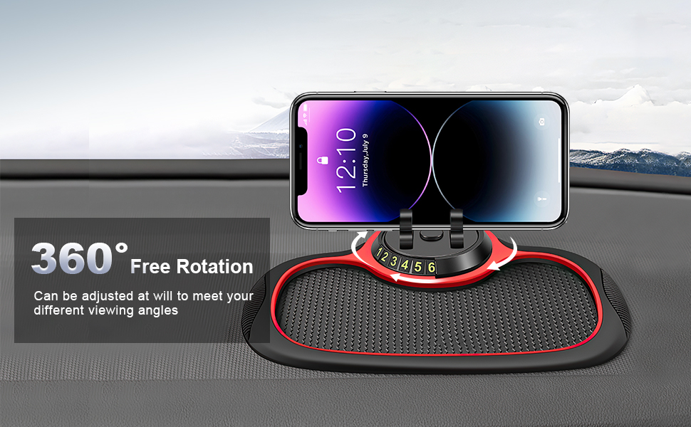 The Car Anti-Skid Mat Can Rotate 360° and can be Adjusted to the Best Viewing Angle