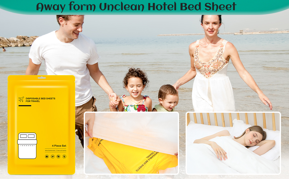 AQOOA 2 Pack Disposable Sheets for Travel, Disposable Bed