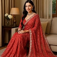 chunari chunri bandhani bandhej saree red heavy wedding function