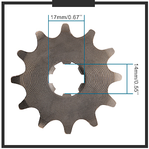 MF1215／50R17 Amazon.com: TC-Motor Offset Gear Front Sprocket 420 17mm 14T