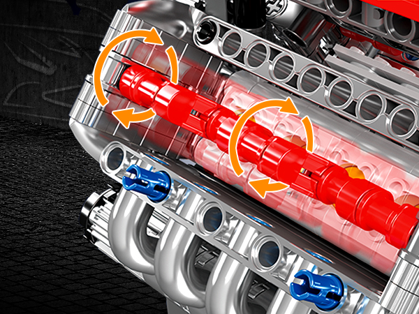 Mould King V8 Engine Model Kit for Adults - 487+ PCS Build Your Own Visible Mini V8 Engine