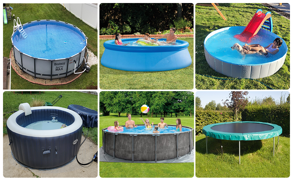 18Ft Round Pool Cover Solar Covers for Above Ground Pools, Oxford Fabric Pool