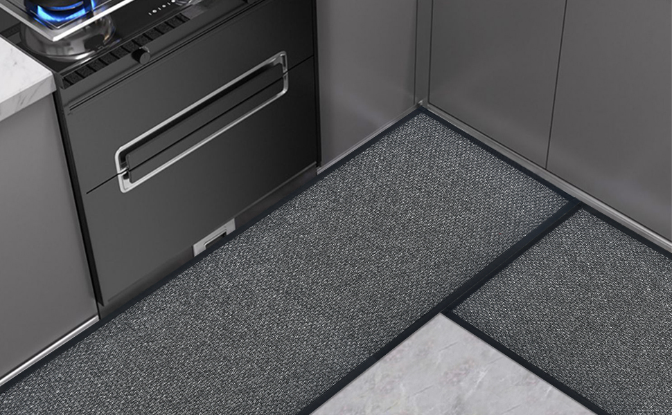 OctBird Rubber Backed Kitchen Rugs, 3 Pcs NonSlip Kitchen