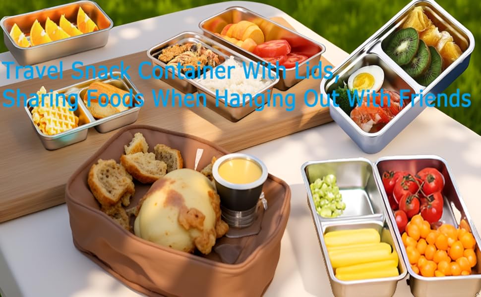 Travel Snack Container With Lids, Sharing Foods When Hanging Out With Friends