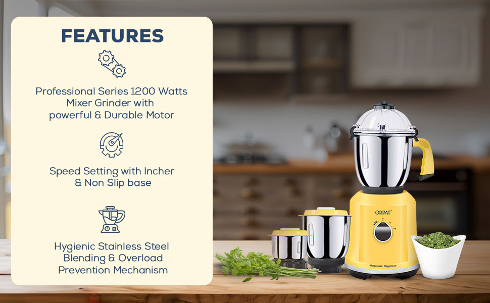 Orpat Kitchen Helpers Mixer Grinder Kitchen Bot 1200W