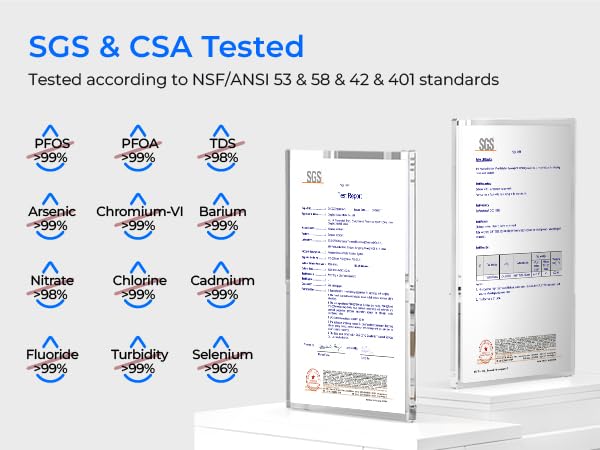 Waterdrop G3P800 Reverse Osmosis System, 800 GPD Fast Flow, NSF/ANSI 42 & 53 & 58 & 372 Certified