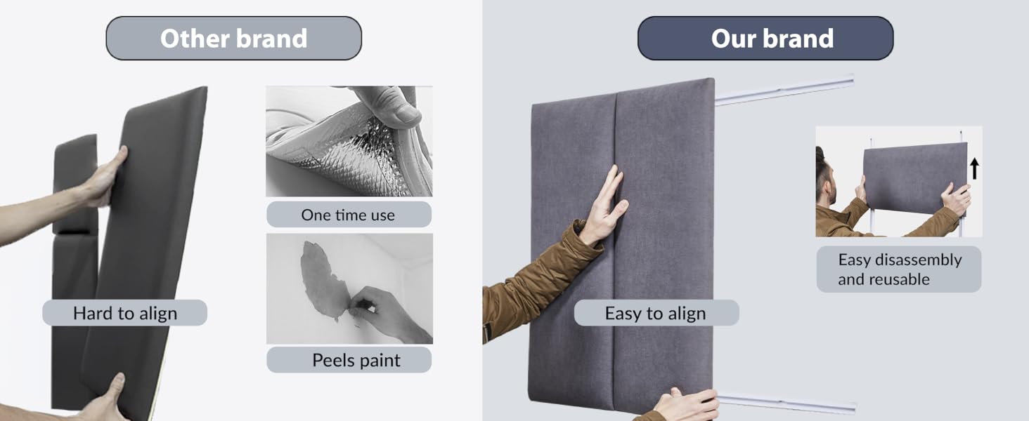 BELLEZE Upholstered Wall Panels, Twin, Single, or Queen