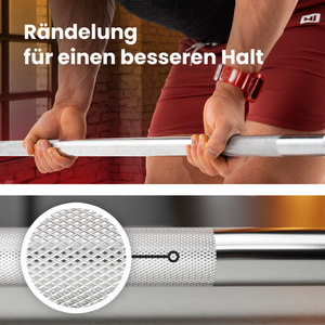 a man holding a bar in his hands.