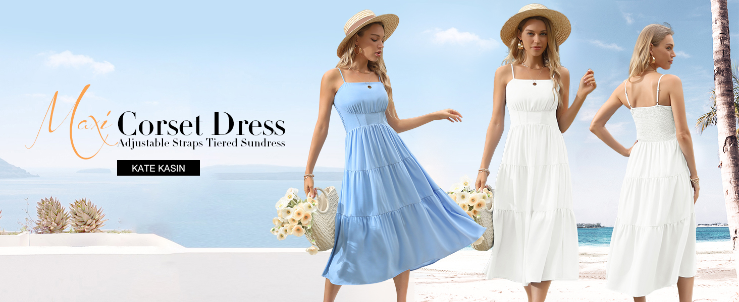 Weiß Vintage Sommerkleid 