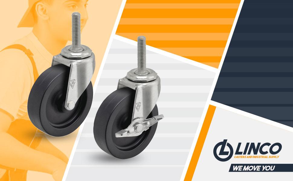 Linco 4" Steel Wire Shelving Wheels Casters Set of 4 Caster Wheel 2