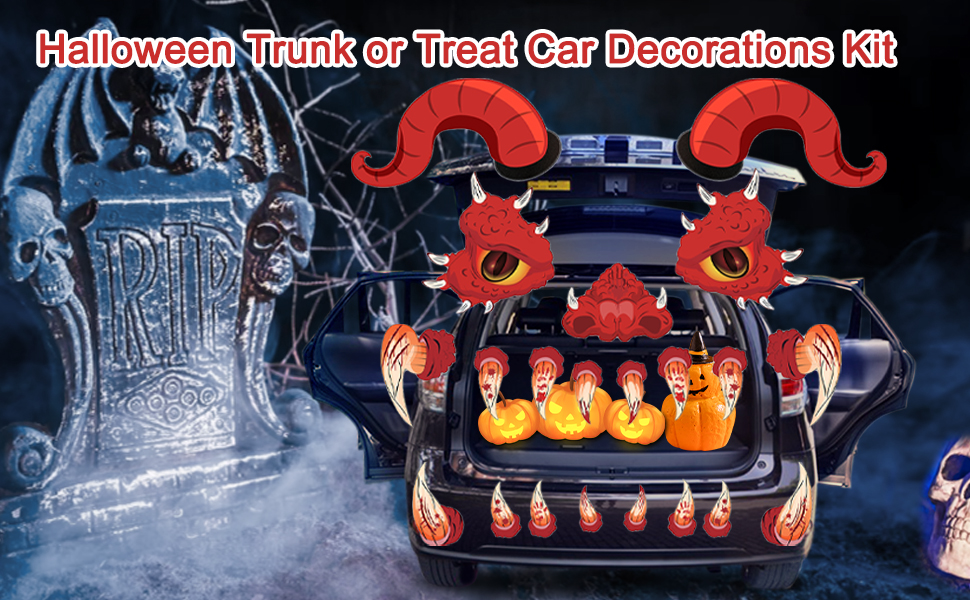 Halloween Trunk or Treat Car Decorations Kit, Halloween