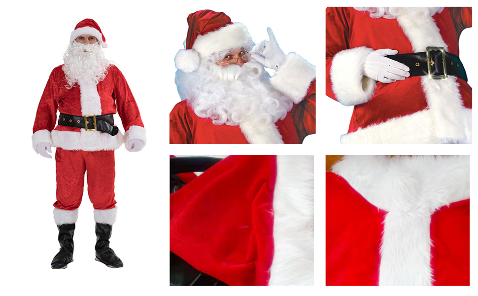 サンタクロース コスチューム 厚手 金色の袋 大人用 サンタ コスプレ クリスマス 衣装 クリスマス服 サンタコス メンズ サンタコスチューム クリスマス 仮装 サンタクロースコスチューム 