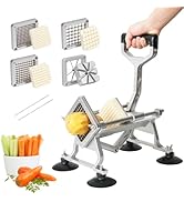 Anatole Commercial French Fry Cutter with 1/2'' 3/8'' 1/4'' 8-Wedge Stainless Steel Blades Profes...