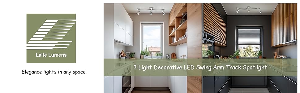 3 light Decorative LED Swing Arm Track Spotlight