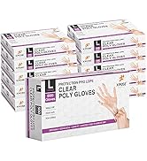 Disposable Food Prep Poly Gloves Transparent Embossed Latex Free Kitchen Gloves, Plastic Gloves f...