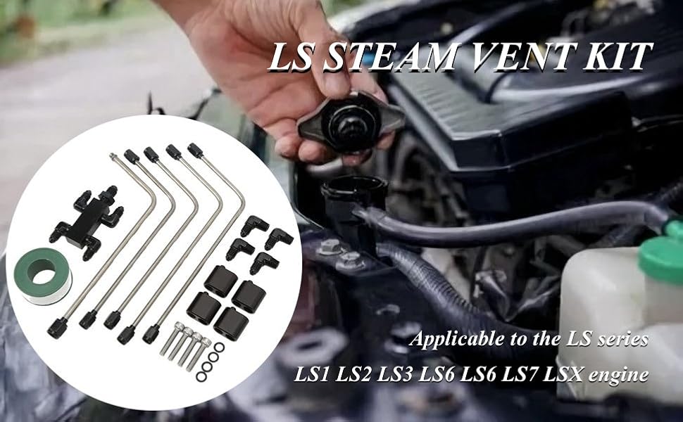 LS Coolant Crossover Steam Vent Kit, Stainless Steel Universal Gen 3