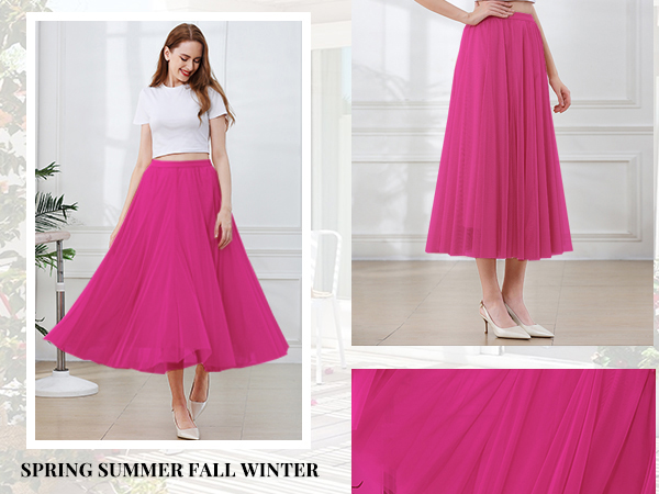 Amazon.com: SANGTREE Tulle Skirts for Women, Elastic High